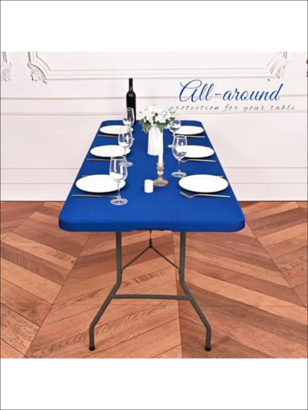 10 Pack Stretch Fabric Table Top Cap Cover Fits 6Ft Tables Spandex Tablecloth